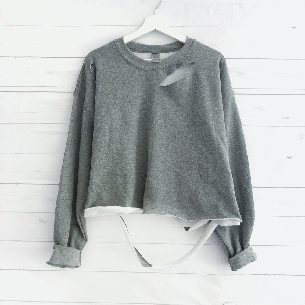 NEW Distressed Crop top Shirt tee S-3X Top - Picture 4 of 4